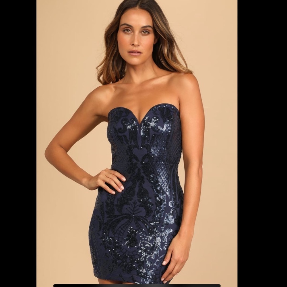 Lulus blue sequin mini dress
